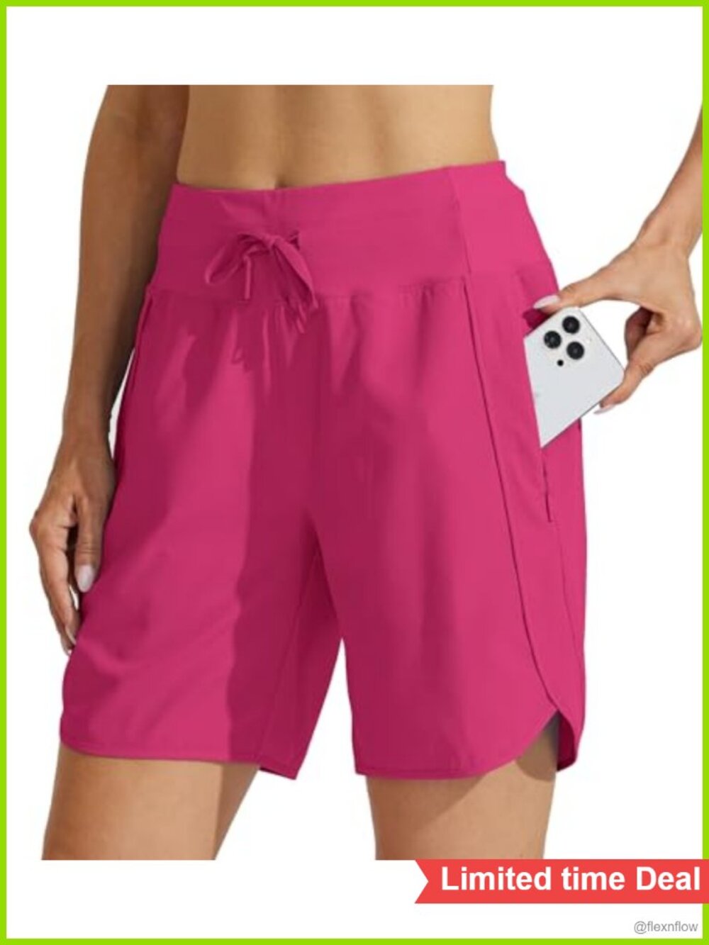 High-Waist Running Shorts 7in Quick-Dry with Secure Pockets